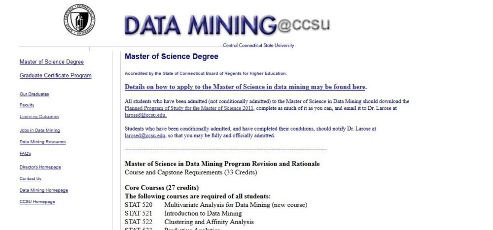 Central Connecticut State University,Master of Science Data Mining