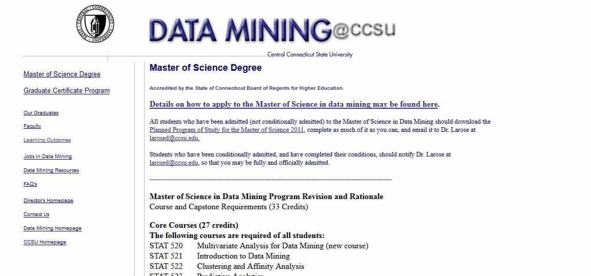 Central Connecticut State University,Master of Science Data Mining