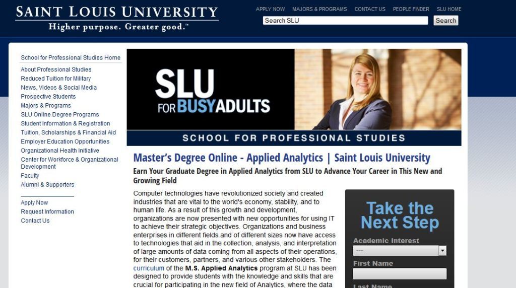 Saint Louis University MS Applied Analytics