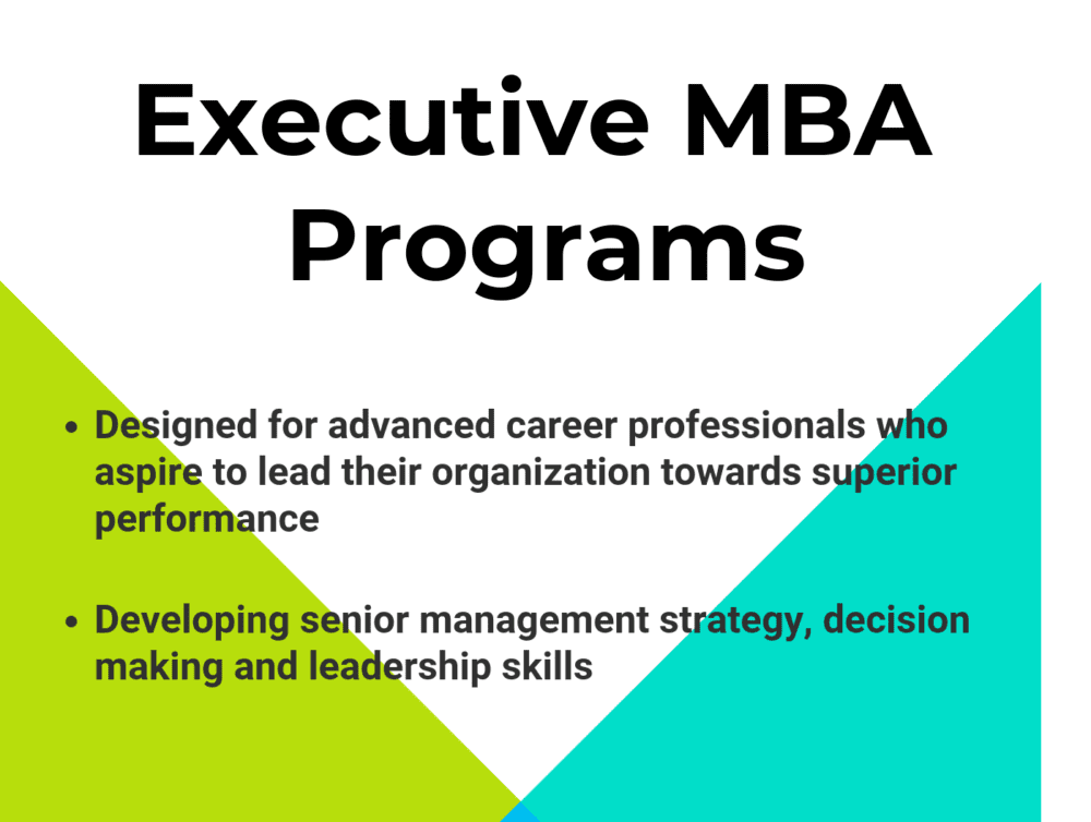 Executive MBA Programs