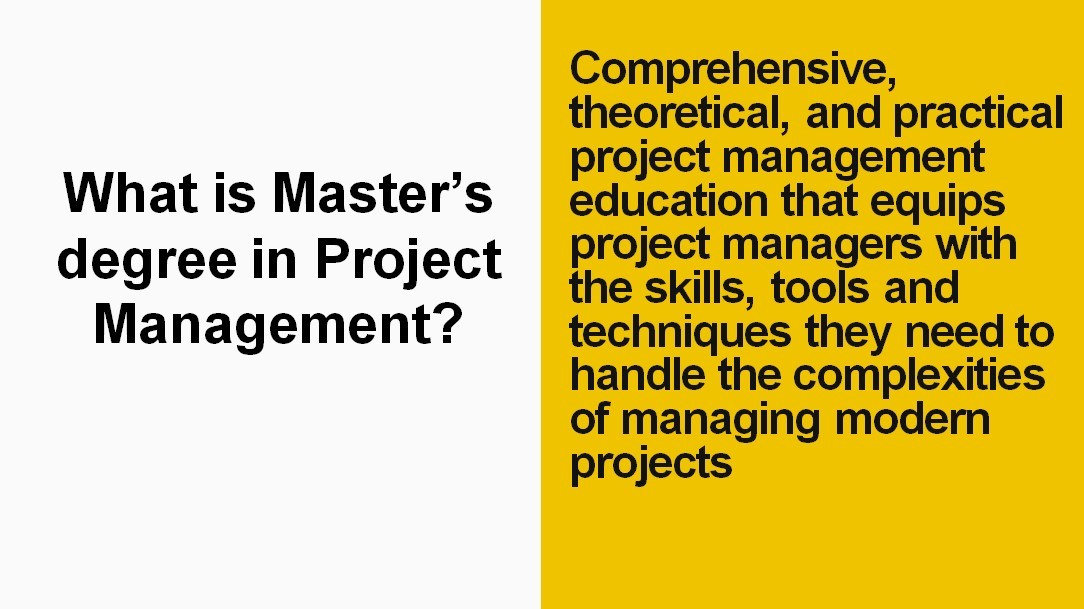 Masters in Project Management