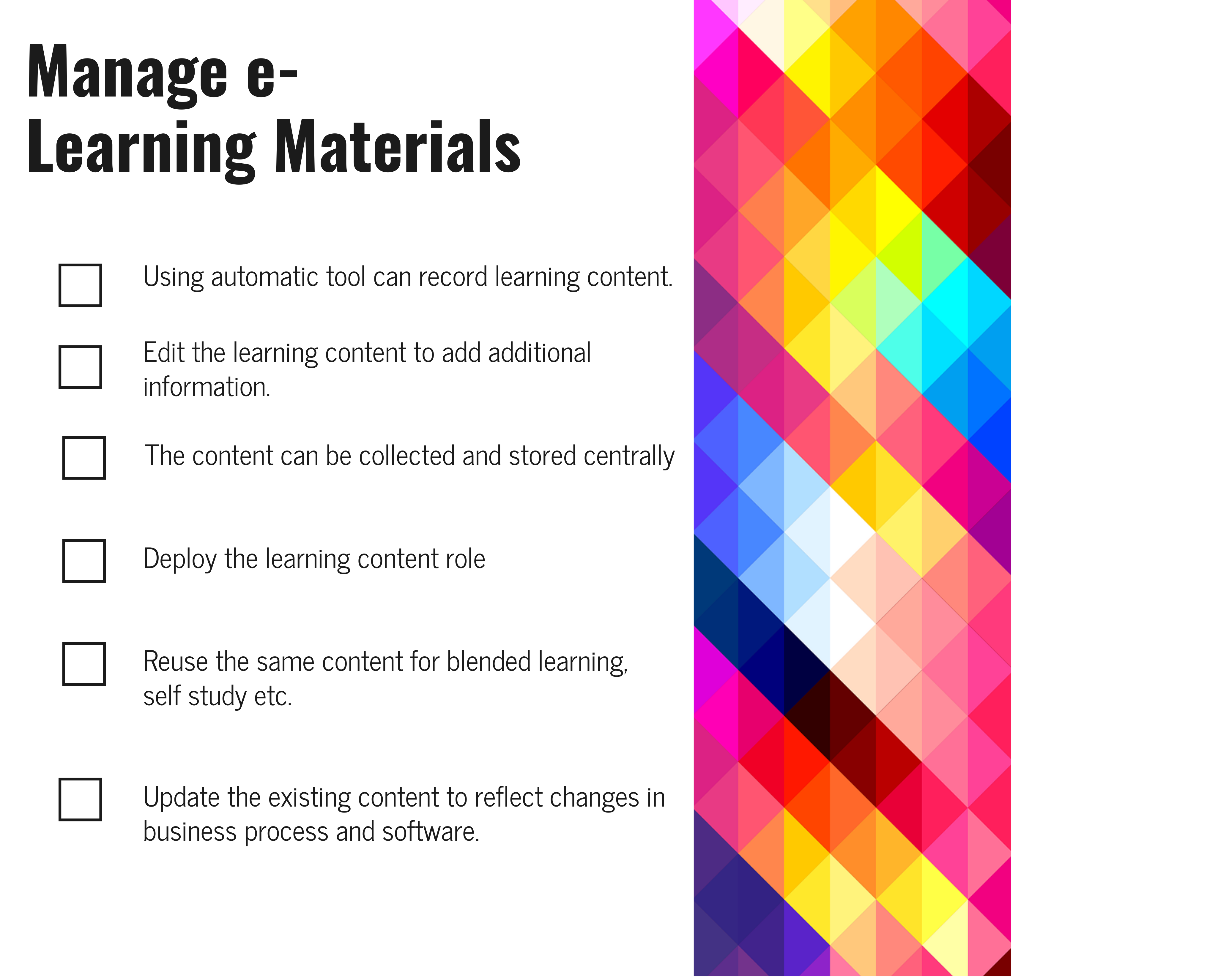 How to manage e-Learning Materials