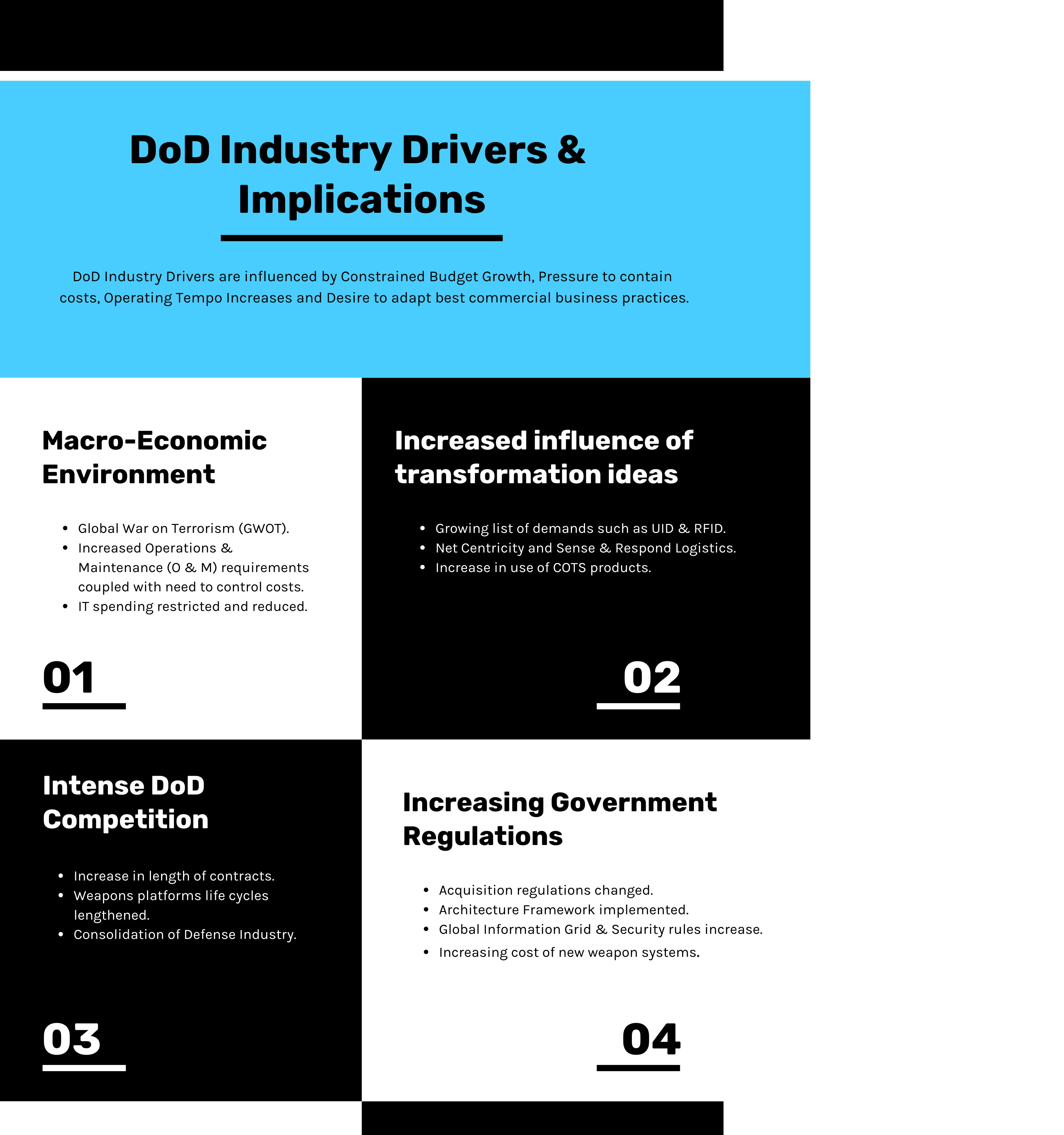 What are the DoD Industry Drivers & Implications